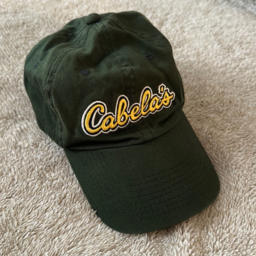 Cabela's Green and Yellow Adjustable Embroidered Hat